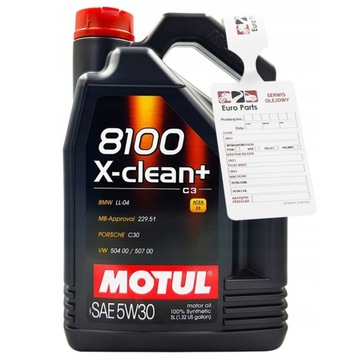 Olej MOTUL 5W30 8100 XClean+ 5L + zawieszka