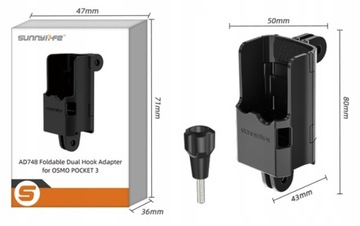 Рамка-держатель адаптера 1/4 дюйма, складная 2 в 1 для камеры DJI Osmo Pocket 3