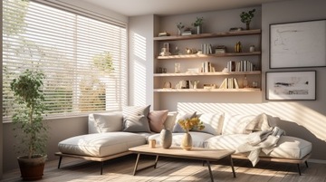 Жалюзи из искусственного дерева Имитация дерева, Жалюзи из алюминия 50 мм, 65х130 см, Белый