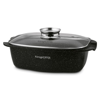 Большая противень для запекания Гусиница ИНДУКЦИОННАЯ жаровня С КРЫШКОЙ 5,5 л