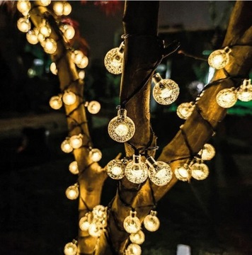 СОЛНЕЧНАЯ САДОВАЯ ГИРЛЯНДИЯ СОЛНЕЧНЫЕ ЛАМПЫ 30 СВЕТОДИОДНЫХ ЛАМПОЧЕК ДЛЯ БАЛКОНА 5,5 метра