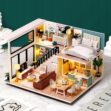 DIY domek ręcznie montowany loft villa model house