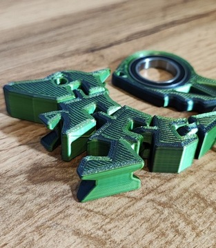 Keyspinner Keyrambit +FLEXI DINO DINUŚ HIT TikTok Key-GREEN-3D Print