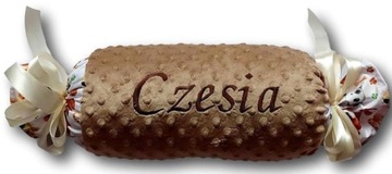 Poduszka cukierek z imieniem prezent imię wałek prezent urodziny gwiazdka