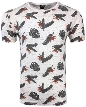 KOSZULKA MĘSKA T-SHIRT PRINT PIÓRKA T1060 r. XL