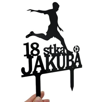 Топпер для торта с ФУТБОЛИСТОМ по имени ИМЯ НОМЕР ФУТБОЛИСТИКА футбол