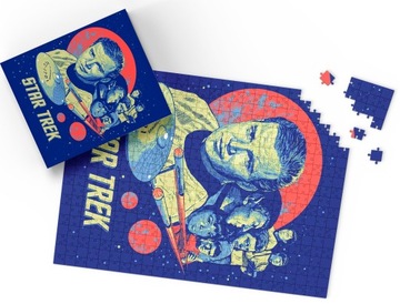 PUZZLE - STAR TREK FILMY - PREZENT NA ŚWIĘTA WZORY - 70el + PUDEŁKO