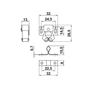 Защелка мебельная роликовая, коричневая, 4 шт.