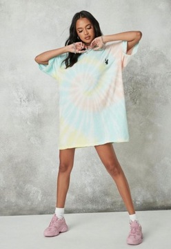 MISSGUIDED X PLAYBOY T-SHIRTOWA SUKIENKA TIE DYE S