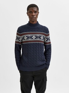 Selected Homme sweter świąteczny norweski navy XXL