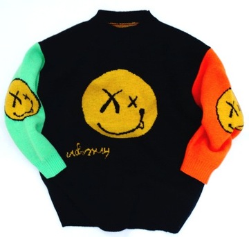 Premium sweter gruby SMILE buźka emotikony emotki