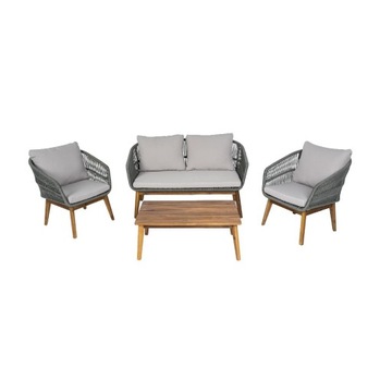 ZESTAW MEBLI OGRODOWYCH TARAS 2 FOTELE STOLIK SOFA