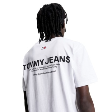 TOMMY HILFIGER МУЖСКАЯ ФУТБОЛКА TJM CLASSIC С ЛИНЕЙНОЙ СПИНОЙ БЕЛАЯ, размер XL