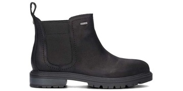 Clarks botki damskie płaski obcas skórzane czarne wodoodporne 37