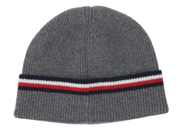 Tommy Hilfiger Czapka Beanie Horizontal Stripe Szary Uni AM0AM06713 0IX