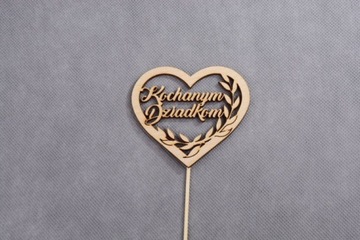 5 szt topper pik serce KOCHANYM DZIADKOM cmentarz