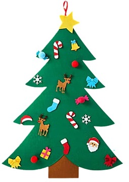 Рождественская елка из фетра своими руками 26 шт. 80 см Новогодняя