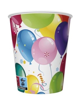 KUBECZKI PAPIEROWE BALONY URODZINY PARTY 250 ML