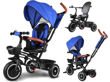 Детский трехколесный велосипед Tiny Bike 3в1 с навесом ROTATABLE 360 RR0650