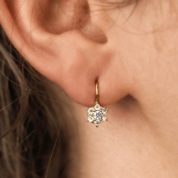 ZŁOTE KOLCZYKI KWIATKI KWIATUSZKI DZIECIĘCE 585