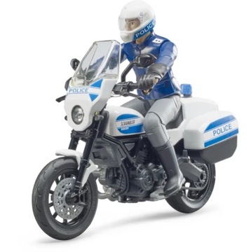 Motocykl policyjny Ducati z figurką policjanta