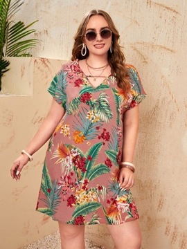 PIĘKNA KWIATOWA SUKIENKA LETNIA PLUS SIZE 6XL