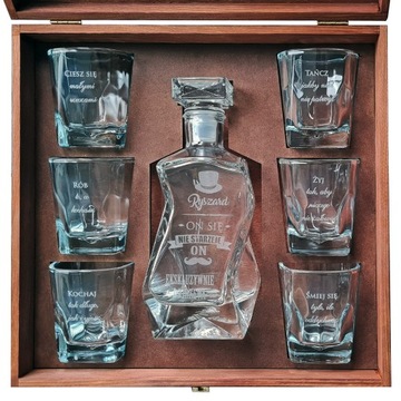ZESTAW DO WHISKY prezent z okazji przejścia na emeryturę KARAFKA SZKLANKI
