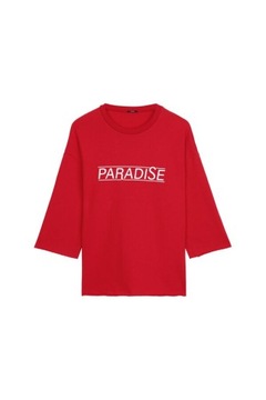 Tezenis BLUZA M - 38 PARADISE CZERWONA OVERSIZE