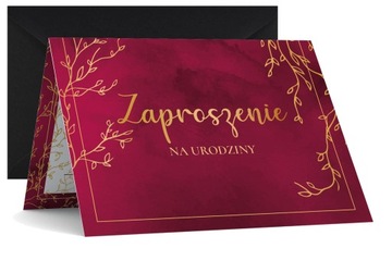 ELEGANCKIE ZAPROSZENIE URODZINOWE ZAPROSZENIA +KOP