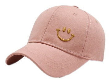CZAPKA Z DASZKIEM Damska RÓŻOWA Bejsbolowa EMOTKA