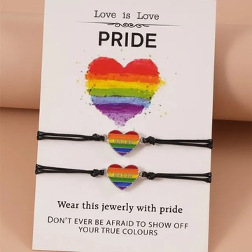 2 szt./zestaw modna tęcza LGBT bransoletka linowa dla kobiet mężczyźni