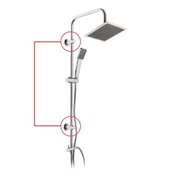 Настенный держатель для душевого гарнитура со штангой Loge 22 мм (Denis 10)