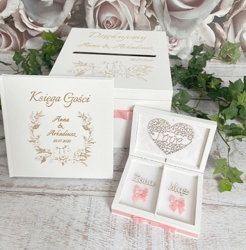 Коробка для обручальных колец, конверты и гравюра Р96-98