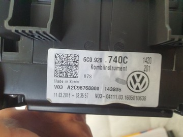 ЧАСЫ-СЧЕТЧИК ЧАСЫ VW POLO 6C 6C0920740C