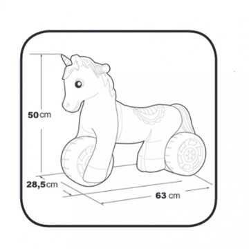 Беговой аттракцион FEBER Pink Unicorn на широких колесах