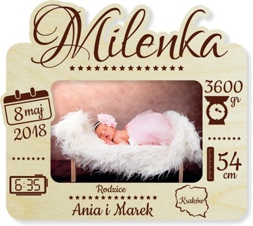 Ramka Prezent Metryczka I Urodziny Dziecka