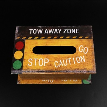 Ретро прямоугольная крышка коробки для салфеток Деревянная лицевая бумага Светофор