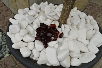 Тасос белый камень 1-3 см 25 кг галька