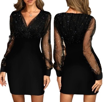 Elegancka sukienka wieczorowa połyskująca 46 3XL
