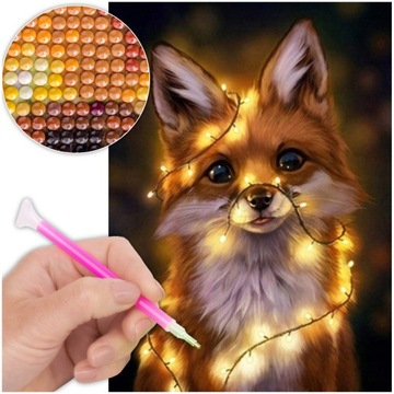 OBRAZ do WYKLEJANIA DIAMENCIKAMI HAFT DIAMENTOWY LISEK Diamond Painting 5D