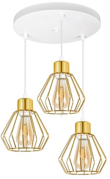 LAMPA WISZĄCA SUFITOWA ŻYRANDOL ZŁOTA BRYLANT LED