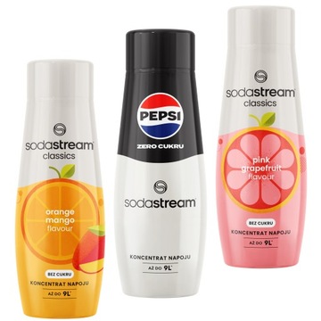 SODASTREAM Zestaw 0 cukru PEPSI MAX i smaki owoców