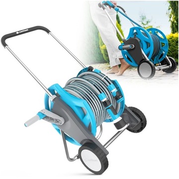 Садовый шланг на тележке Катушка Cellfast SET STRONG Разбрызгиватель 1/2 дюйма, 30 м