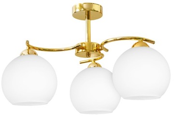 LAMPA WISZĄCA SUFITOWA ŻYRANDOL ZŁOTA KULE LED