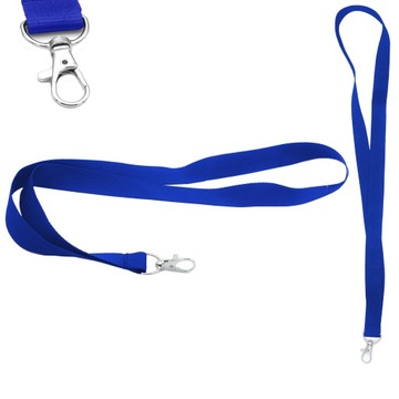 Ремешок для бейджа, 90 см, синий карабин
