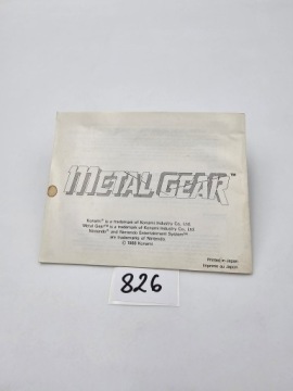 NINTENDO NES METAL GEAR + ОРИГИНАЛЬНОЕ РУКОВОДСТВО