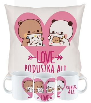 ZESTAW PODUSZKA KUBEK BUBU I DUDU MISIE MIŚKI SŁODKIE MISIE NA PREZENT
