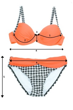 ОРАНЖЕВЫЙ КУПАЛЬНИК В КЛЕТКУ, размер S 36