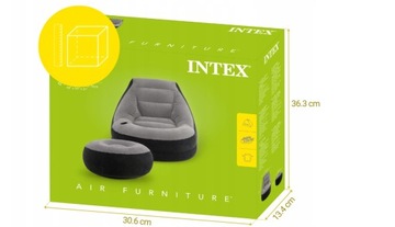 Sofa Nadmuchiwana Fotel Dmuchany Materac Jednoosobowy Intex + Podnóżek
