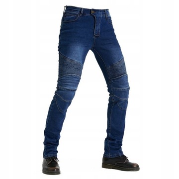 SPODNIE MOTOCYKLOWE BOJÓWKI MĘSKIE JEANSY KEVLAR XXS-4XL